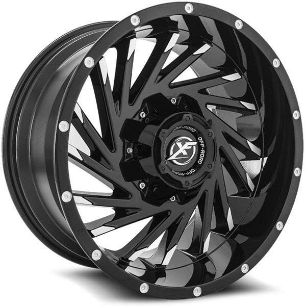 XF Off-Road XF-209 Gloss Black with Machined Face Center Cap