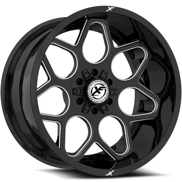 XF Off-Road XF-233 Gloss Black Milled Spokes Center Cap