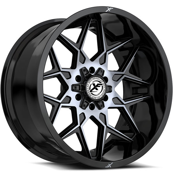 XF Off-Road XF-238 Gloss Black Machined with Titanium Face Center Cap