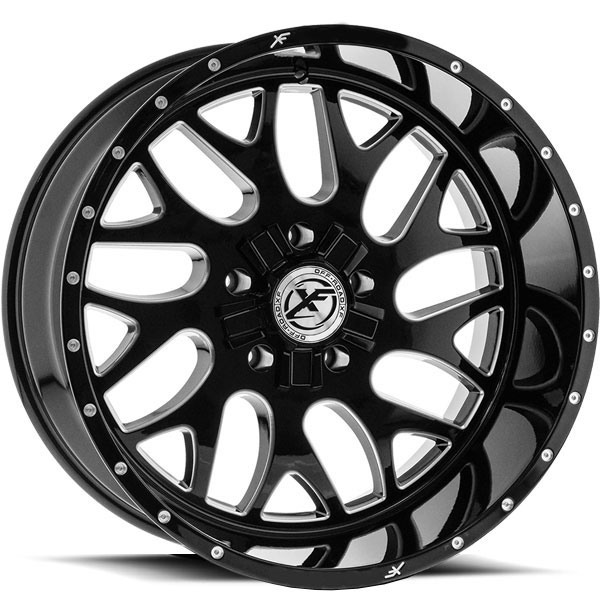 XF Off-Road XFX-301 Black with Milled Spokes Center Cap