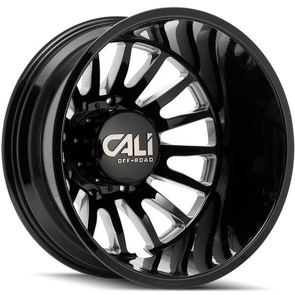 Cali Offroad Summit Dually 9110 Gloss Black with Milled Spokes Rear