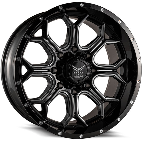 Force Off-Road F42 Gloss Black with Milled Spokes