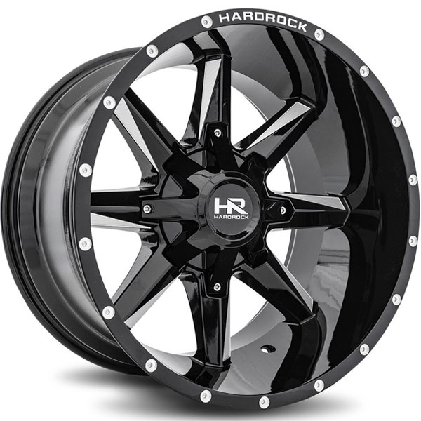 Hardrock Offroad H703 Hardcore Gloss Black with Milled Spokes