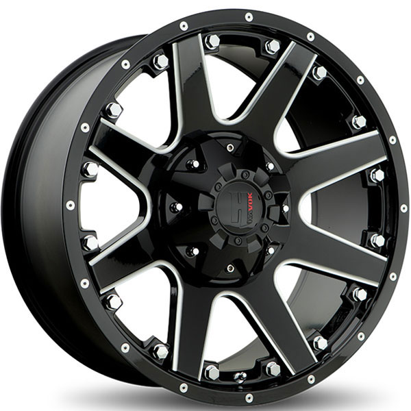 Havok Off-Road H102 Gloss Black with Milled Rivets