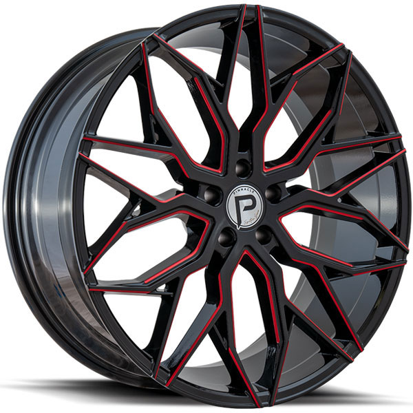 Pinnacle P306 Mystic Gloss Black with Red Milled Spokes