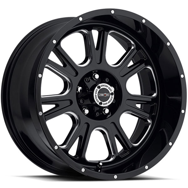 Vision 399 Fury Gloss Black with Milled Spokes V2